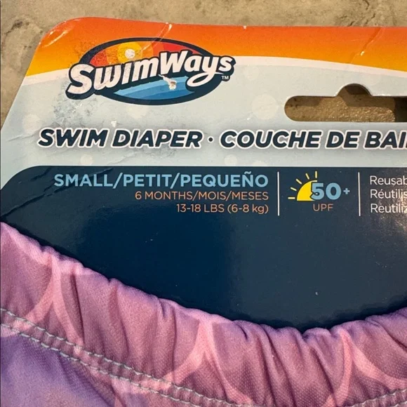 SwimWays Purple and Blue Kids Swim Diaper - Picture 3 of 3